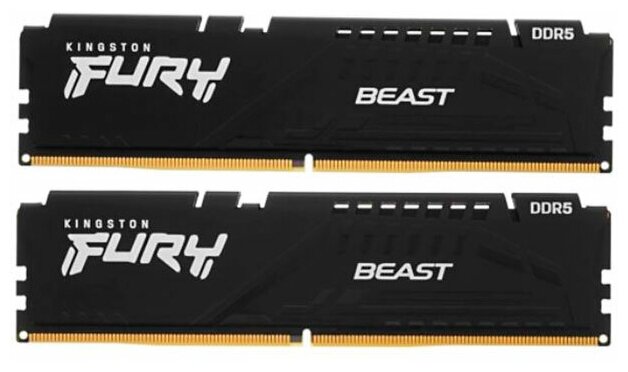 Kingston Оперативная память для компьютера 32Gb 2x16Gb PC5-44800 5600MHz DDR5 DIMM CL40 Kingston FURY Beast Black KF556C40BBK2-32