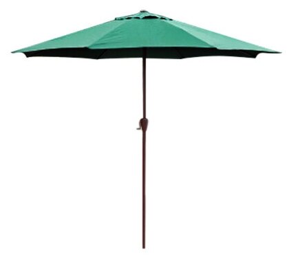 Зонт от солнца "Садовый" д270см, 8 лучей, материал купола - полиэстер, h230см, металлический каркас, без опоры, механизм подъема (лебедка), зеленый