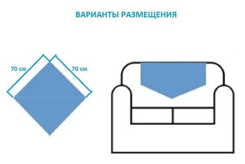 Дивандек накидка 70х150 см покрывало на диван кресло - фотография № 8