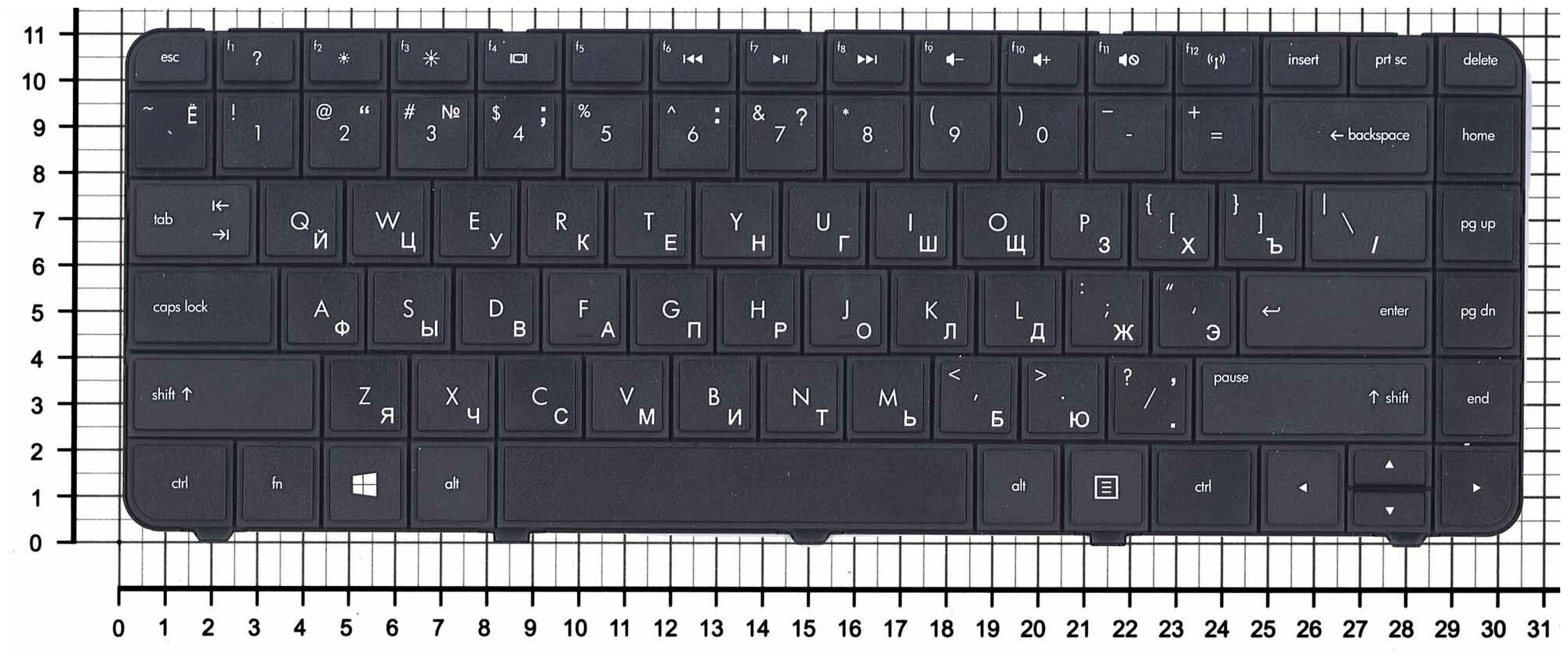 Клавиатура для ноутбука HP 6037B0089001 черная