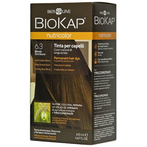 BioKap Nutricolor крем-краска для волос, 6.3 темно-золотистый блондин