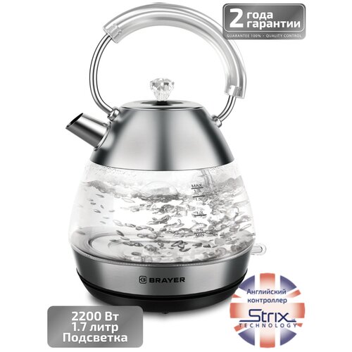 Электрический чайник BRAYER BR1027 серебристый 906700₽