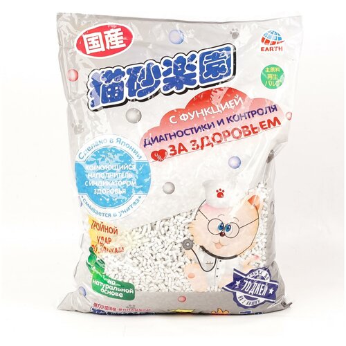 Наполнитель для кошачьего туалета комкующийся Japan Premium Pet С индикатором здоровья, 7 л