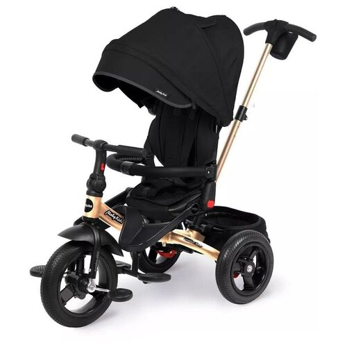 фото Велосипед детский 3 колесный leader 360°, 12x10 air, чёрный, эл. экокожа moby kids 63127