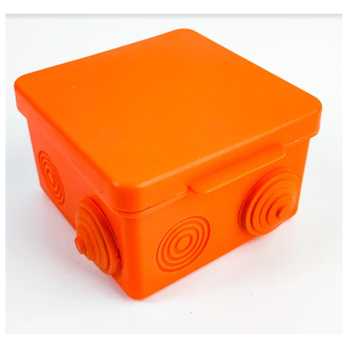 Коробка распределительная ОС размер 100x100x50 мм, гермовводы 7хD 20мм степень защиты IP54 цвет оранжевый (комплект 2 шт)