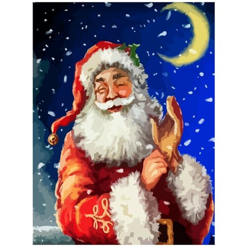 Картина по номерам на холсте Новый Год (Рождество, Дед Мороз, Снегурочка, Аниме) - 7254 В 30x40 картина по номерам на холсте новый год 7254 в 60x40