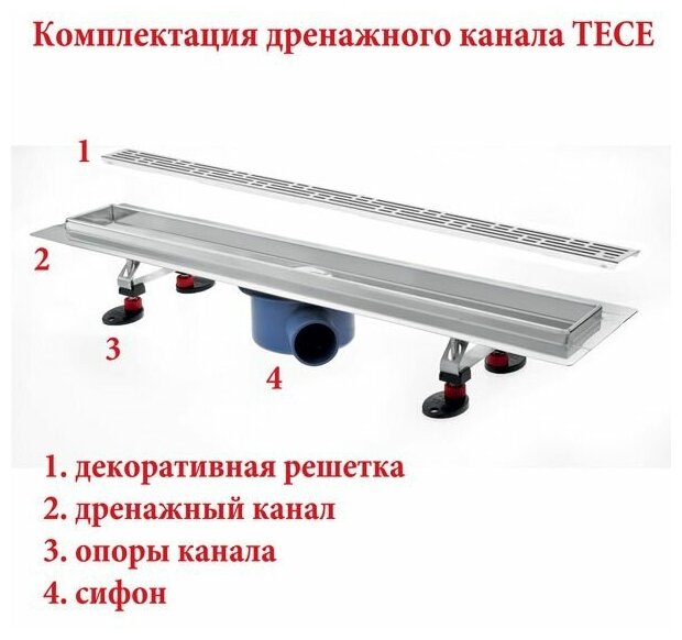 TECE 600800 TECEdrainline Дренажный канал , прямой, 80 см - фотография № 3