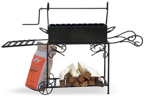 <b>Мангал</b> с вертелом Grill-BBQ, артикул 860-96R <span>материал корпуса: сталь, толщина стенок топки: 3 мм, длина: 76 см</span>