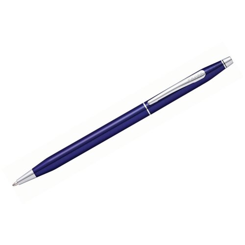 Ручка шариковая Cross Century Classic Translucent Blue Lacquer. Корпус-латунь, лаковое покрытие. Отделка и делали дизайна-хром. Цвет-синий. AT0082-112