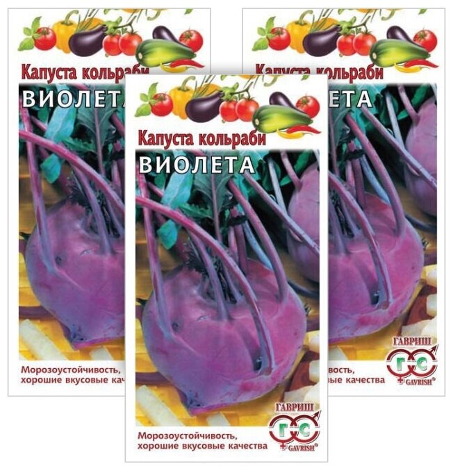 Комплект семян Капуста кольраби Виолета х 3 шт.