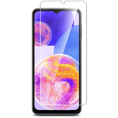 Защитное стекло на Samsung Galaxy A13/ A23 4G (Самсунг Галакси А13/А23 4Г) гибридное - пленка + стекловолокно на Экран прозрачное Hybrid Glass Brozo матовый чехол football w для samsung galaxy a23 4g самсунг а23 4г с 3d эффектом черный