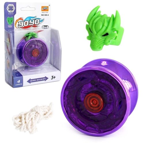 Йо-йо металическая игрушка с защитой пальца, фиолетовый орнамент