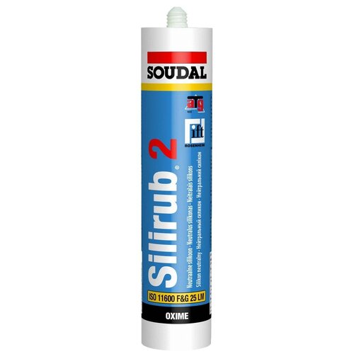Герметик Soudal Silirub 2 нейтральный силикон 300 мл. бесцветный 300 гр