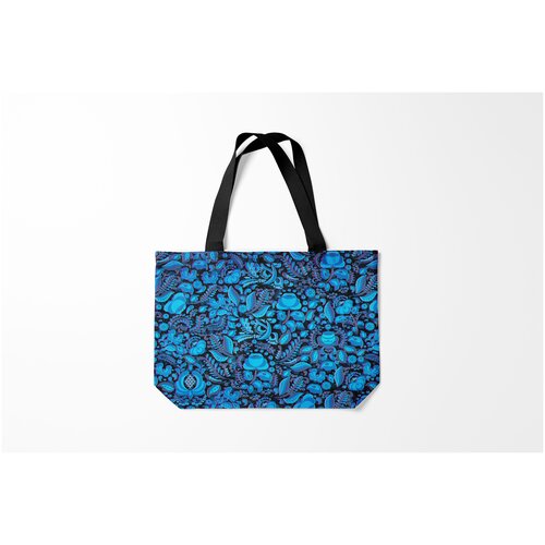 фото Сумка-шоппер / 46х35 см / популярные иллюстрации / текстуры гжель глитч gg гг burnettie