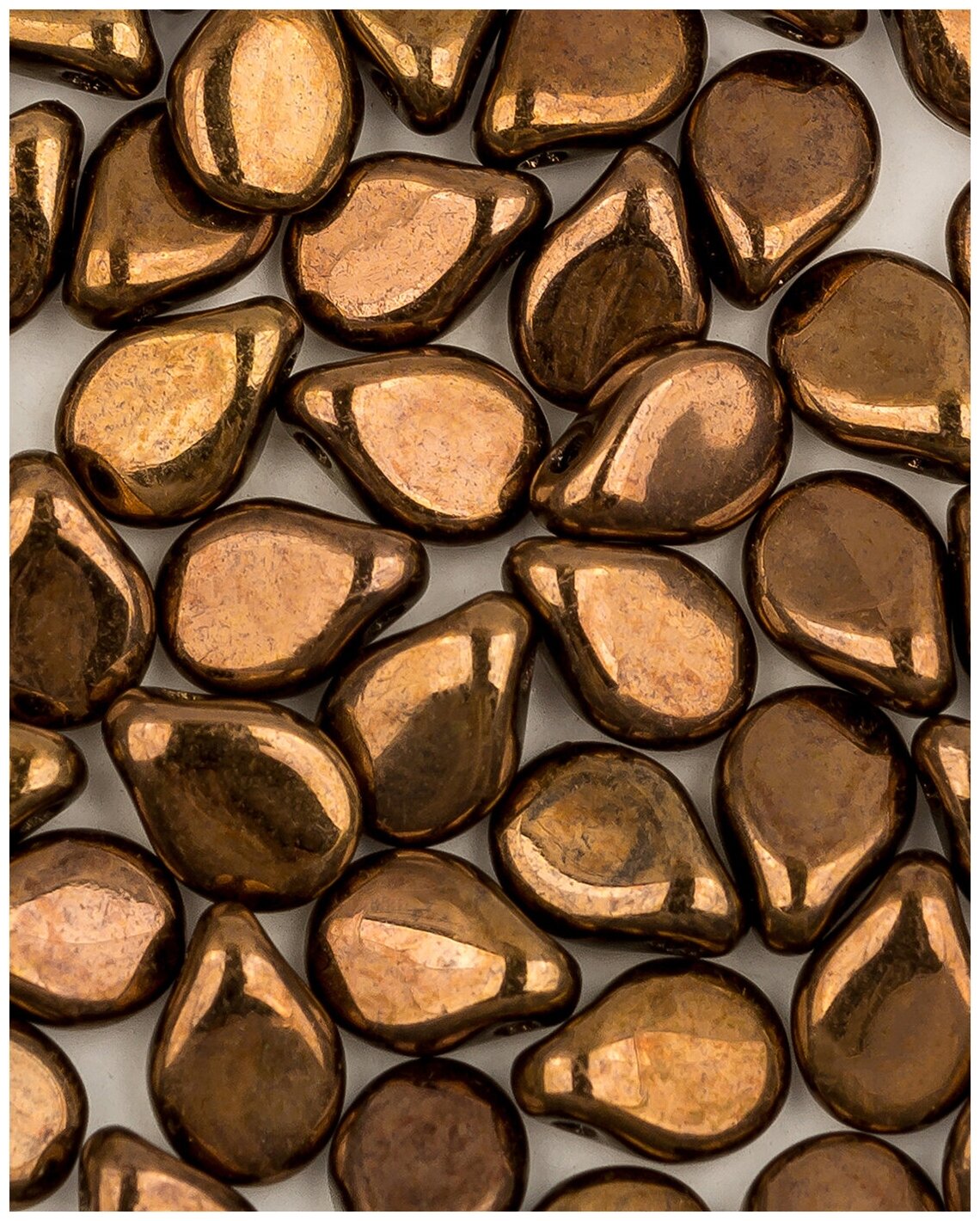 Стеклянные чешские бусины Pip Beads 5х7 мм цвет Jet Bronze 50 шт. (23980-14415*1)