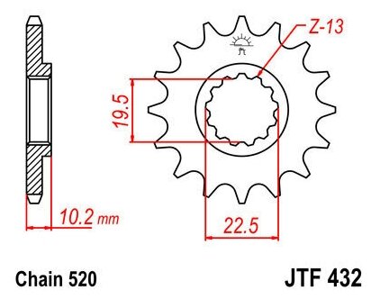 Звезда JT ведущая JTF432.15 15 зубьев