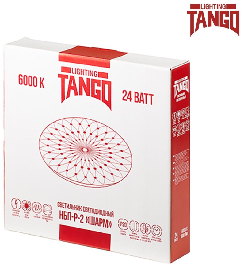 светильник led настенно-потолочный tango 1156243 шарм 24вт нбп-р-2 320*55 TANGО - фото №7