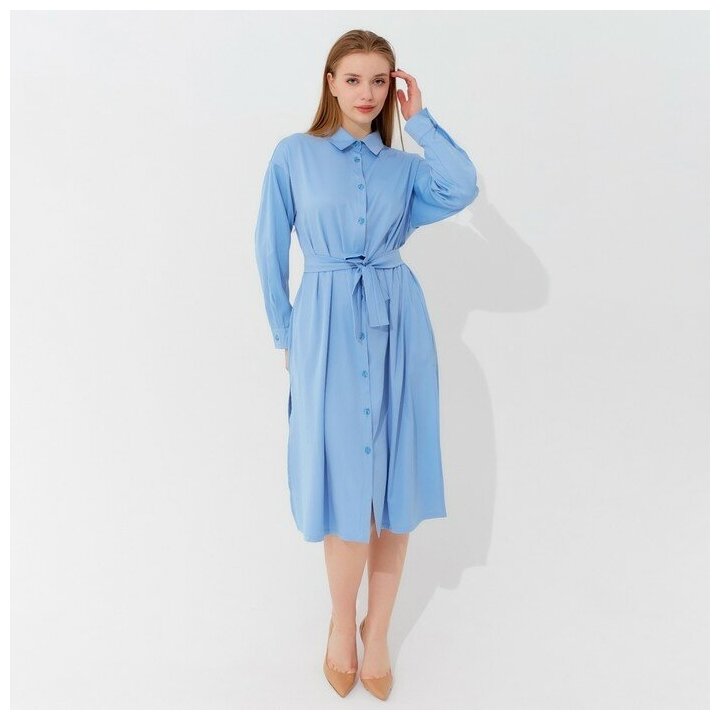 Платье женское Minaku: Casual collection, цвет голубой, размер 50 7690857 . - фотография № 14