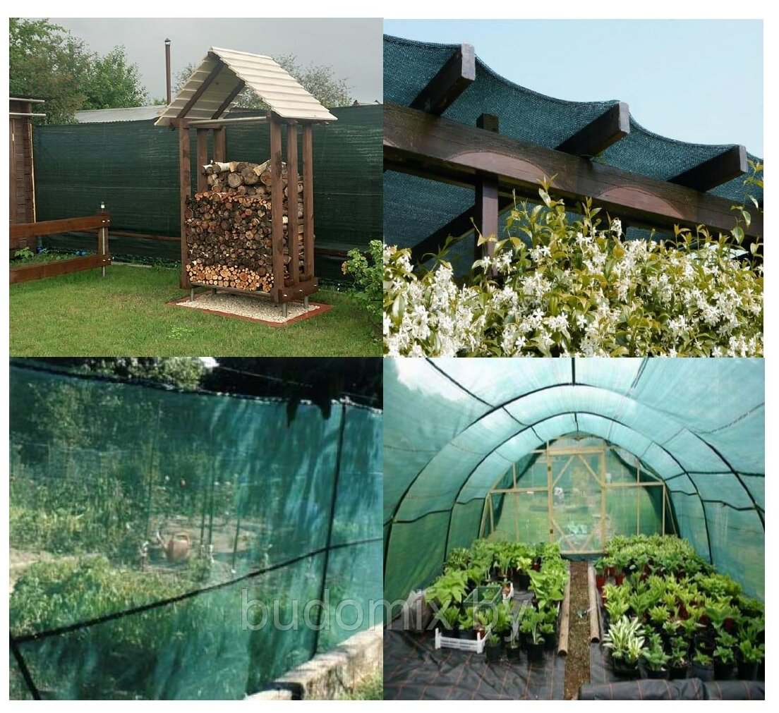 Затеняющая сетка 4х6 м, 55 % затенения. сетка садовая / забор для сада / затеняющая сетка для теплиц Фасадная сетка на забор от солнца для дачи и сада - фотография № 6