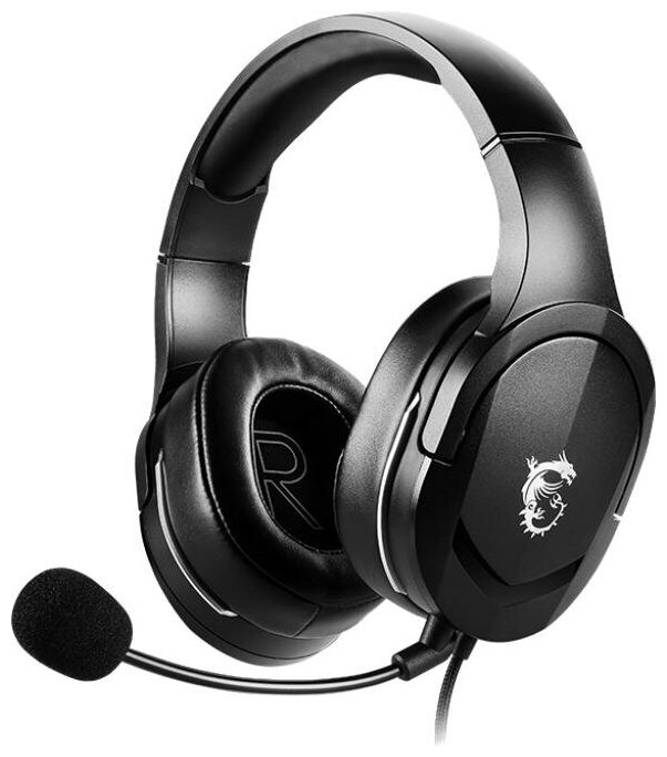 Гарнитура Gaming Headset MSI Immerse GH20, Enhanced 40mm High Quality Drivers, Large size earmuffs, Lightweight and Ergonomic design, full function controller and 3.5mm connectors