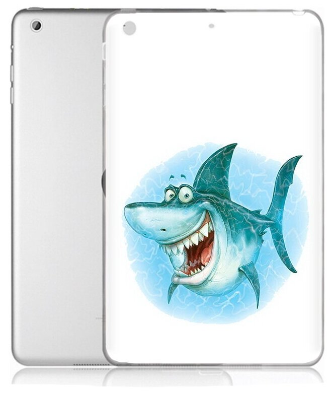 Чехол задняя-панель-накладка-бампер MyPads веселая акула для Apple iPad 7 10.2 (2019)/Apple iPad 8 10.2 (2020)/Apple iPad 9 10.2 (2021)-A2197/A2200/A2198/A2270/A2428/A2429/A2430 противоударный