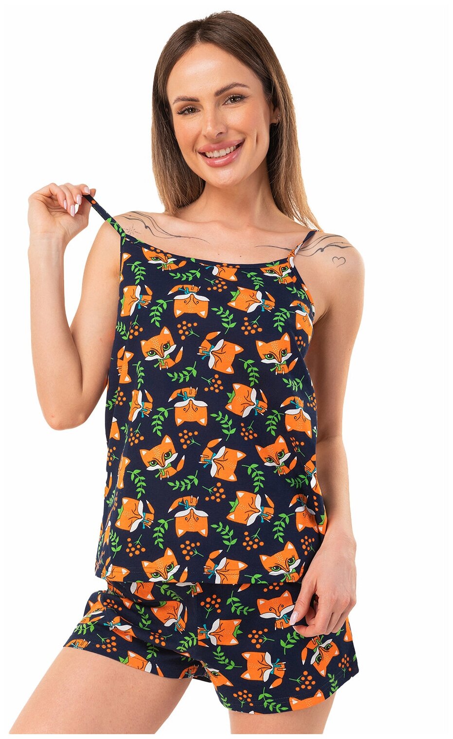 Пижама женская HappyFox, HF4100MSP размер 44, цвет лисята.чернильный