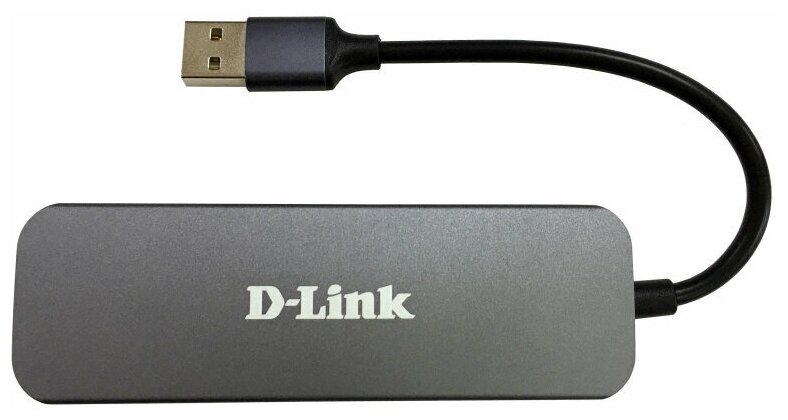 Разветвитель USB D-Link DUB-H4 4 USB 20 24A внеш пит черный