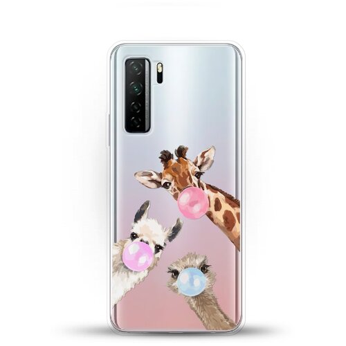 фото Силиконовый чехол лама, жираф и страус на honor 30s andy & paul