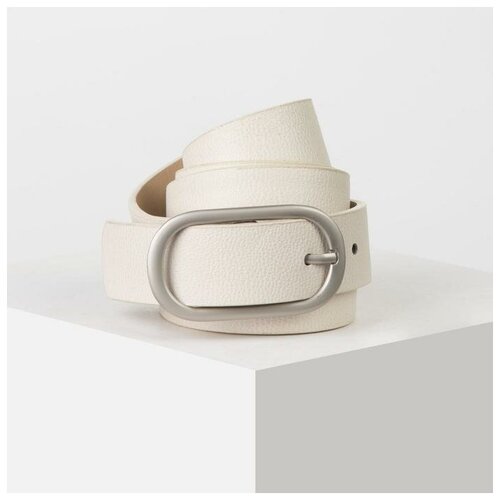 фото Ремень женский, ширина - 2,8 см, пряжка металл, цвет бежевый mikimarket