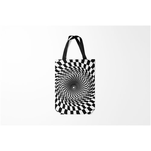 фото Сумка-шоппер / 31х42 см / популярные иллюстрации / оптические иллюзии квадраты burnettie