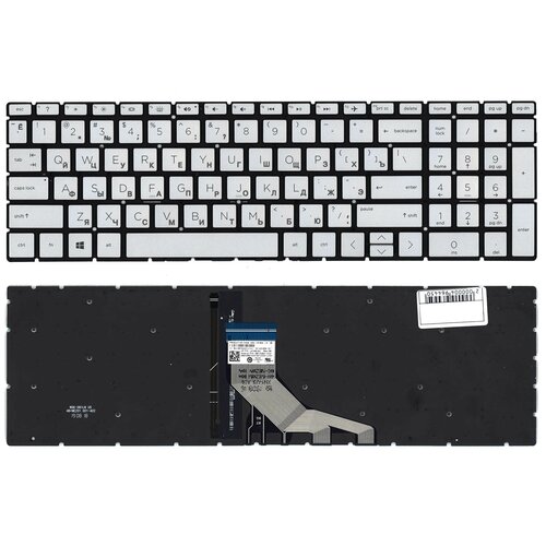 Клавиатура keyboardдля ноутбука HP 15-dw 15-dw0000 15-dw0030nr 15-dw0034wm HP Pavilion Gaming 15-CX0020NR 15-cx0002ng 15-cx000 15-cx0071nr HP Envy 17-CE серебристая с подсветкой 2265₽