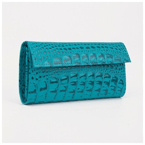 фото Кошелёк на кнопке, цвет бирюзовый кайман