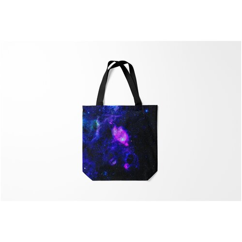фото Сумка-шоппер / 40х40 см / неоновые принты / космос burnettie
