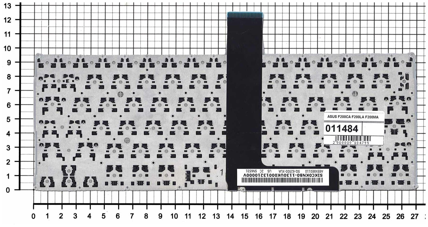 Клавиатура для ноутбука Asus AEEX8700010 русская черная без рамки плоский Enter