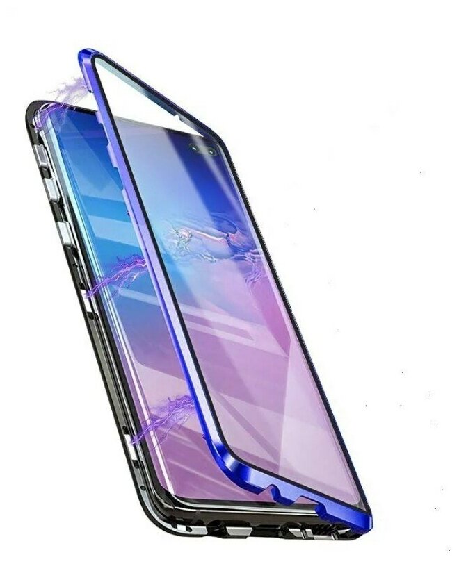 Чехол-бампер MyPads для Samsung Galaxy A52 5G (SM-A525F) 2021 магнитный из закаленного стекла и металла с двухсторонней прозрачной крышкой металл.