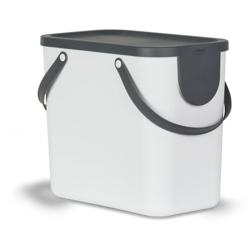 Контейнер/ведро для раздельного сбора мусора 25 л с крышкой, цвет белый Швейцария Rotho Albula