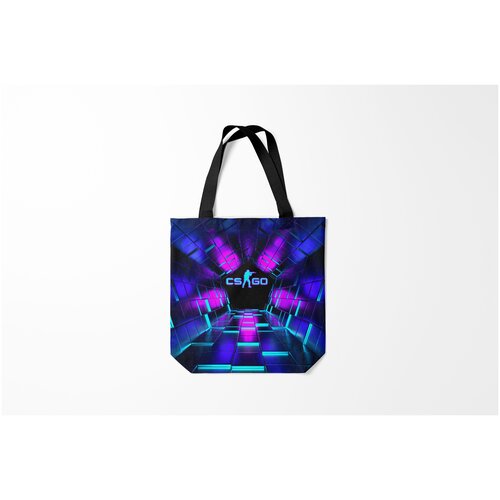 фото Сумка-шоппер / 40х40 см / геймерам / counter strike cs go neon cubes burnettie