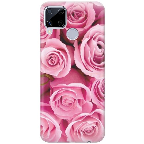 фото Ультратонкий силиконовый чехол-накладка для realme c15 с принтом "букет роз" gosso