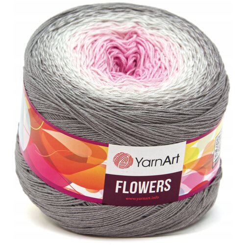 Пряжа YarnArt Flowers, 1 % хлопок, 45 % акрил, 250 г, 1000 м, 1 шт., 293 1000 м