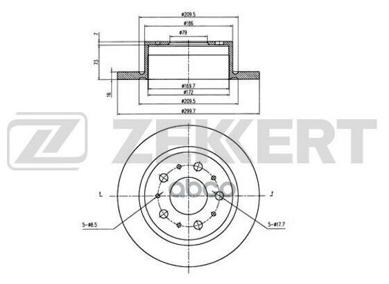 Тормозной диск ZEKKERT BS-5111 для Citroen JUMPER; Fiat DUCATO; Peugeot BOXER