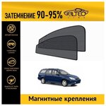 Каркасные автошторки ALTEO PREMIUM на Ford Focus 1 (1998-2005) универсал на передние двери на магнитах с затемнением 90-95% - изображение