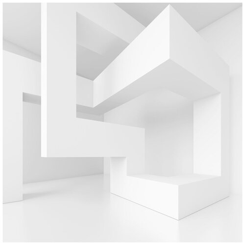 Фотообои Уютная стена Белое 3D сооружение 270х270 см Бесшовные Премиум (единым полотном)