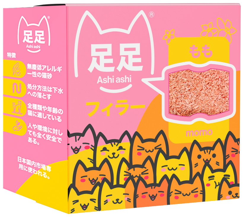 Комкующийся наполнитель Ashi Ashi Momo, 2.2кг
