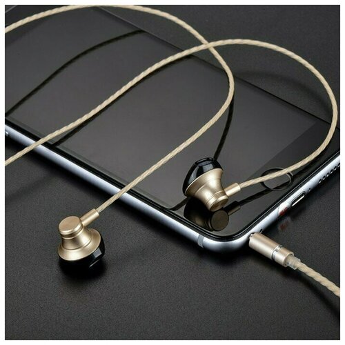 Hoco Наушники Hoco M18 проводные вкладыши микрофон jack 35 mm 12 м золотистые 121100₽