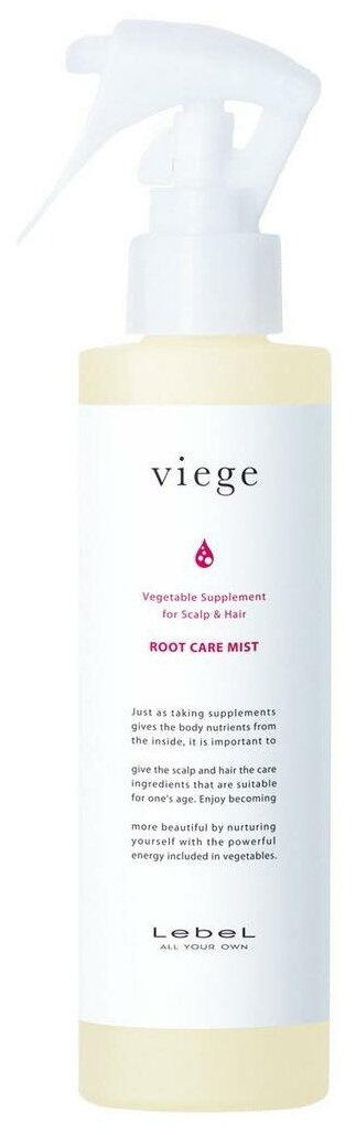 Спрей для волос укрепляющий Lebel Professional Viege Root Care Mist для укрепления корней волос 180 мл