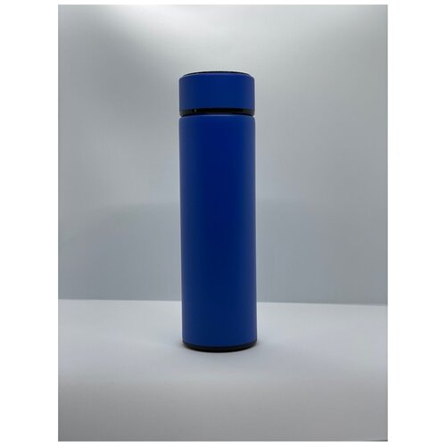 Термос с индикатором температуры 500 мл, цвет синий матовое покрытие