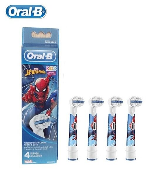 Сменная насадка для зубной щетки Oral-B Marvel Spiderman, 4 шт - фотография № 4