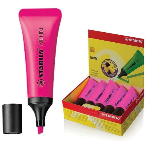 Текстмаркер Stabilo Neon, скошенный наконечник 2-5 мм, розовый (72/56) текстмаркер stabilo neon 2 5 мм розовый