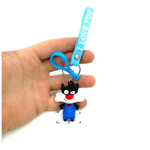 Кот Сильвестр черный , брелок герой мультфильма.