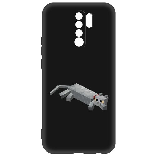 Чехол-накладка Krutoff Soft Case Minecraft-Кошка для Xiaomi Redmi 9 черный чехол накладка krutoff soft case матрица агент смит для xiaomi redmi 9 черный